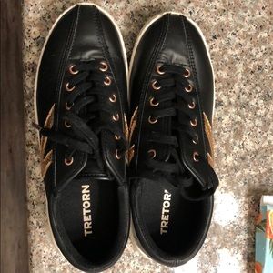 Teetotal black and rose gold shoes